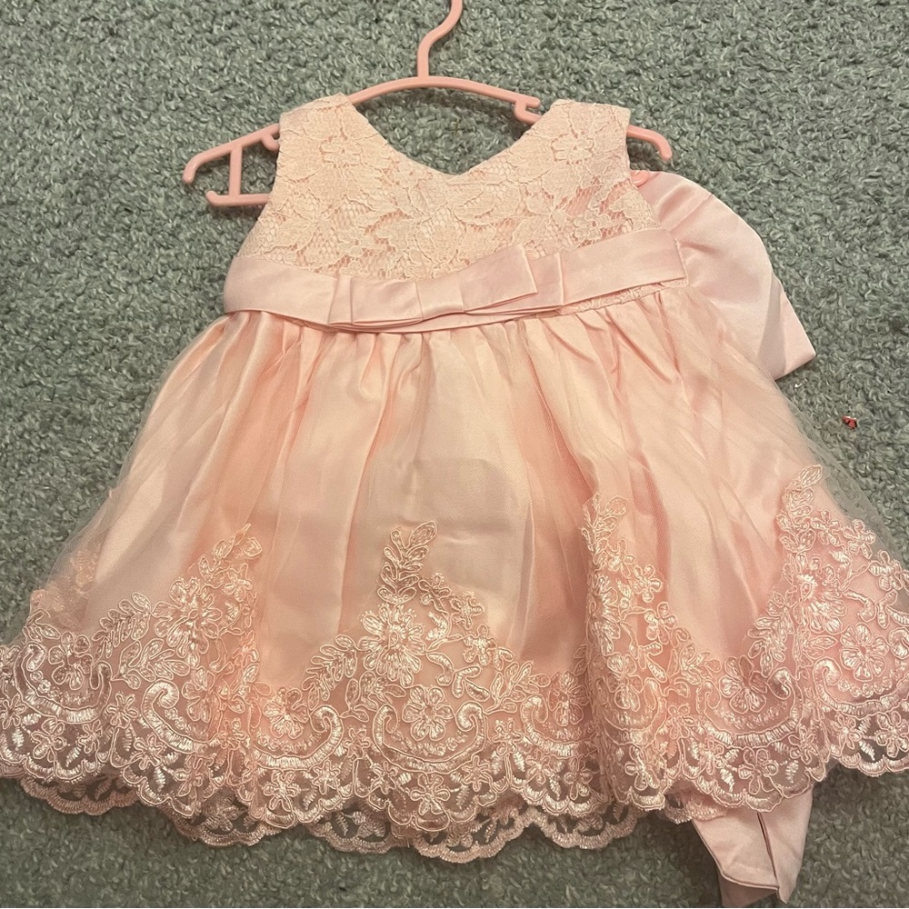 SHEIN Blush Lace Baby Dress